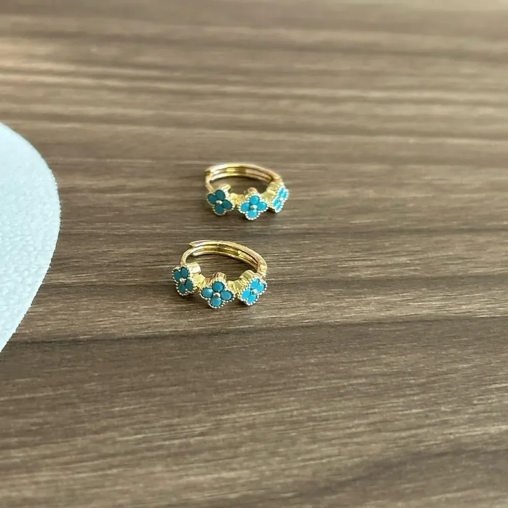 Floral Hoop Earrings Q328